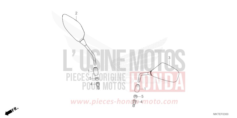 MIRROR for X-ADV 750 MAT DEEP MUD GRAY (NHD05) from 2025